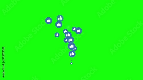 Social media thumbs up Emoji on green screen