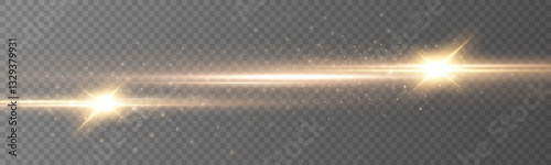 Light effect of neon lines movement.Horizontal lines. Speed ​​effect on a transparent background.lines of light, speed and movement.	