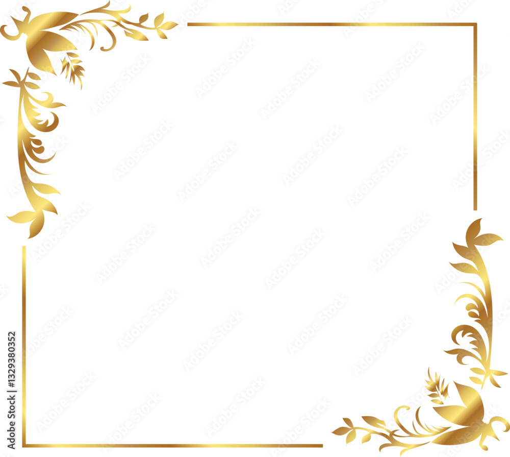 frame with yellow leaves Gold floral frame frame with yellow leaves Gold floral frame