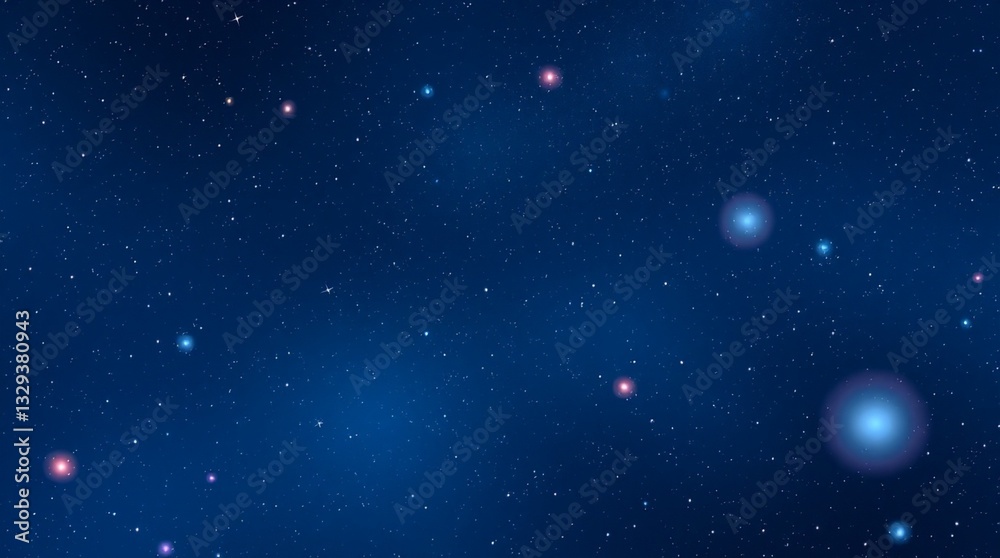 Naklejka premium A dark blue universe with starry light and cosmic dust.