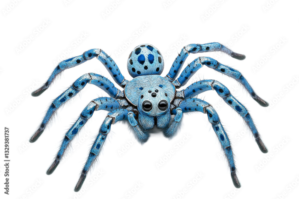 Bright blue spider on transparent background Bright blue spider on transparent background