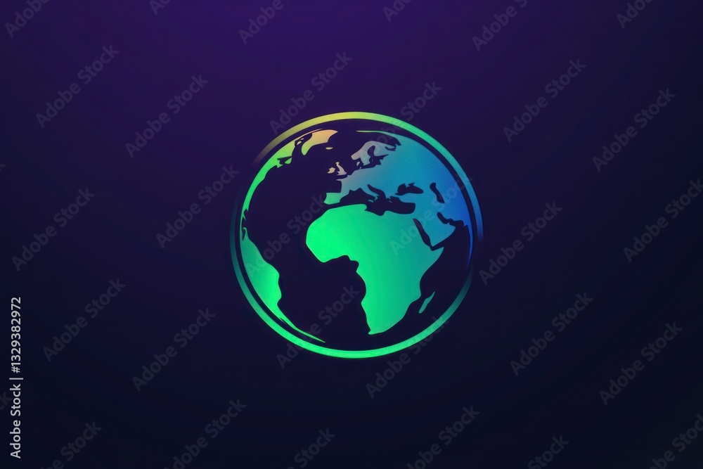 Gradient Globe Icon Depicting Earth for Technology and Environmental Concepts Gradient Globe Icon Depicting Earth for Technology and Environmental Concepts