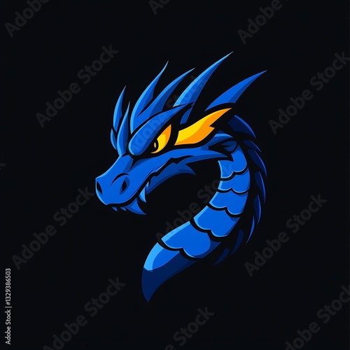 Powerful Blue Dragon Head Mascot Logo Design for Gaming and Esports Teams