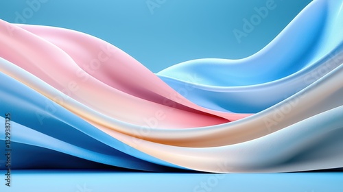 Pastel Fabric Waves Abstract Art Design