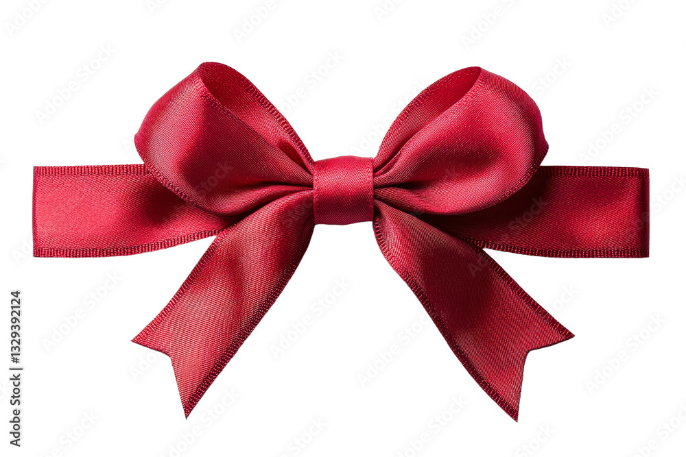 Elegant red ribbon bow on transparent background Elegant red ribbon bow on transparent background