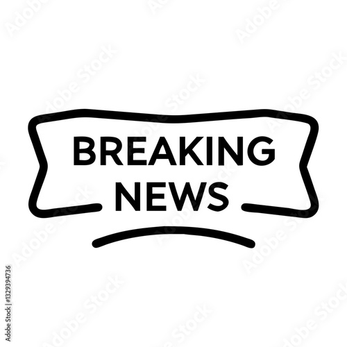 Simple vector icon of a Breaking news banner in a bold design for news updates and announcements