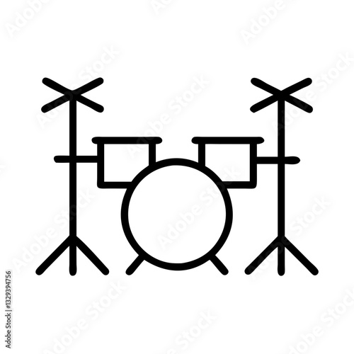 Simple vector icon of a Drum set in a modern design for music performance and practice sessions