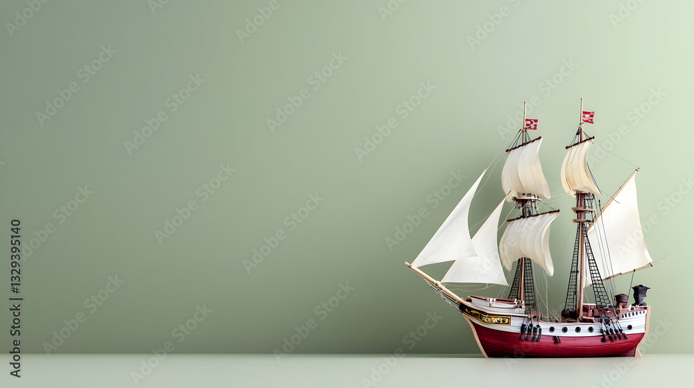 A detailed and well constructed model of a sailing vessel