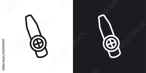 Kazoo vector icon set in black and white color.