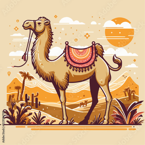 vector illustration of a camel