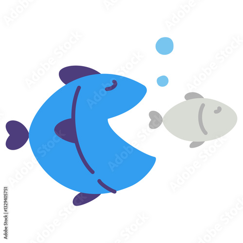 Big fish eating small fish in capitalism vector illustration