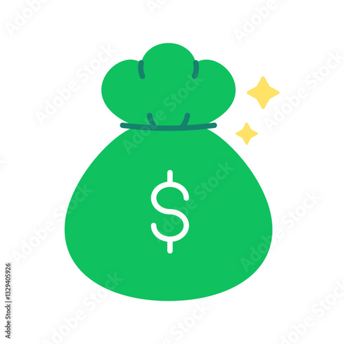 Green money bag with Dollar symbol Financial and Investment vector illustration