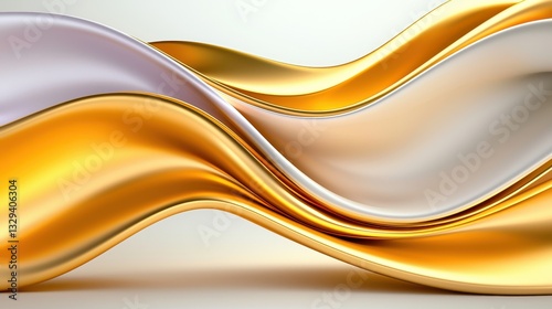 Elegant Gold And Silver Waves Abstract Design