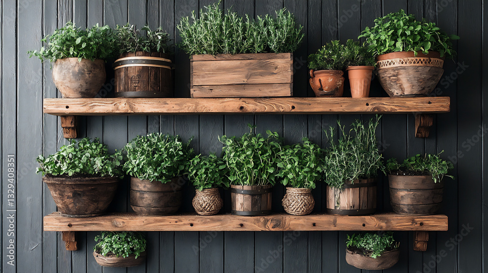 Fototapeta premium diy wall herb garden wallpaper,
