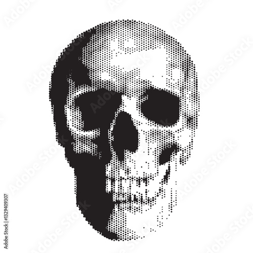 skull on black halftone