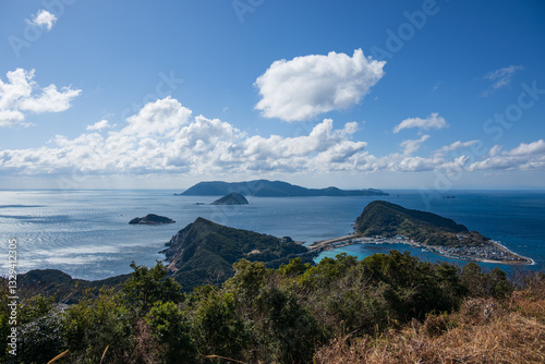 大堂山展望台から眺める豊後水道と黒潮の流れがぶつかる美しい大海原