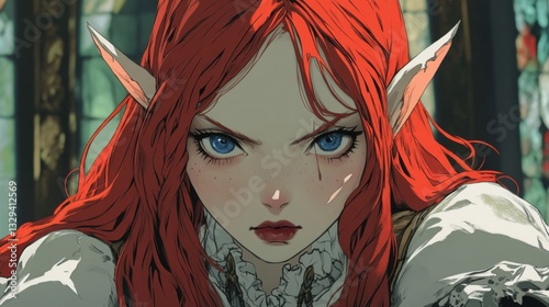 Close up of a person with long hair, suitable for beauty or hair care concepts
