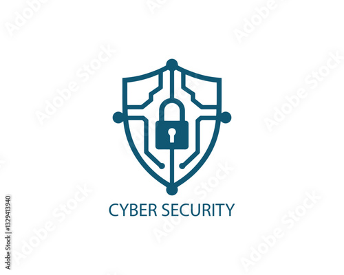 Modern cyber security logo Template. Cyber security, lock, and key logo icon symbol vector illustration.
