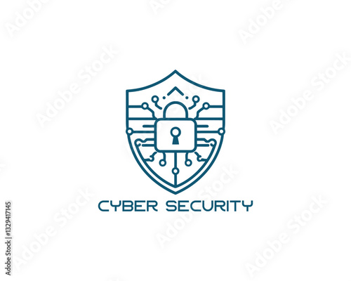 Modern cyber security logo Template. Cyber security, lock, and key logo icon symbol vector illustration.