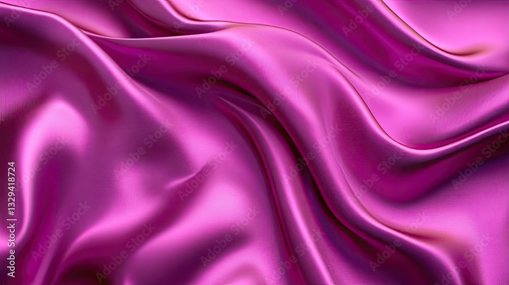 Fototapeta premium Luxurious Draped Pink Satin Fabric Texture Background Image
