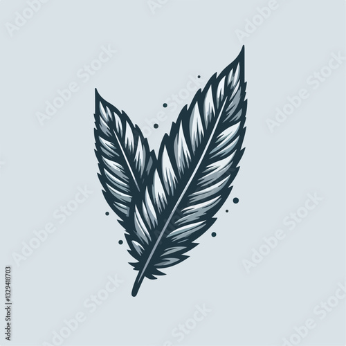 feather on white background