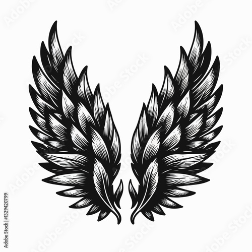 vector illustration of wigs with feathers