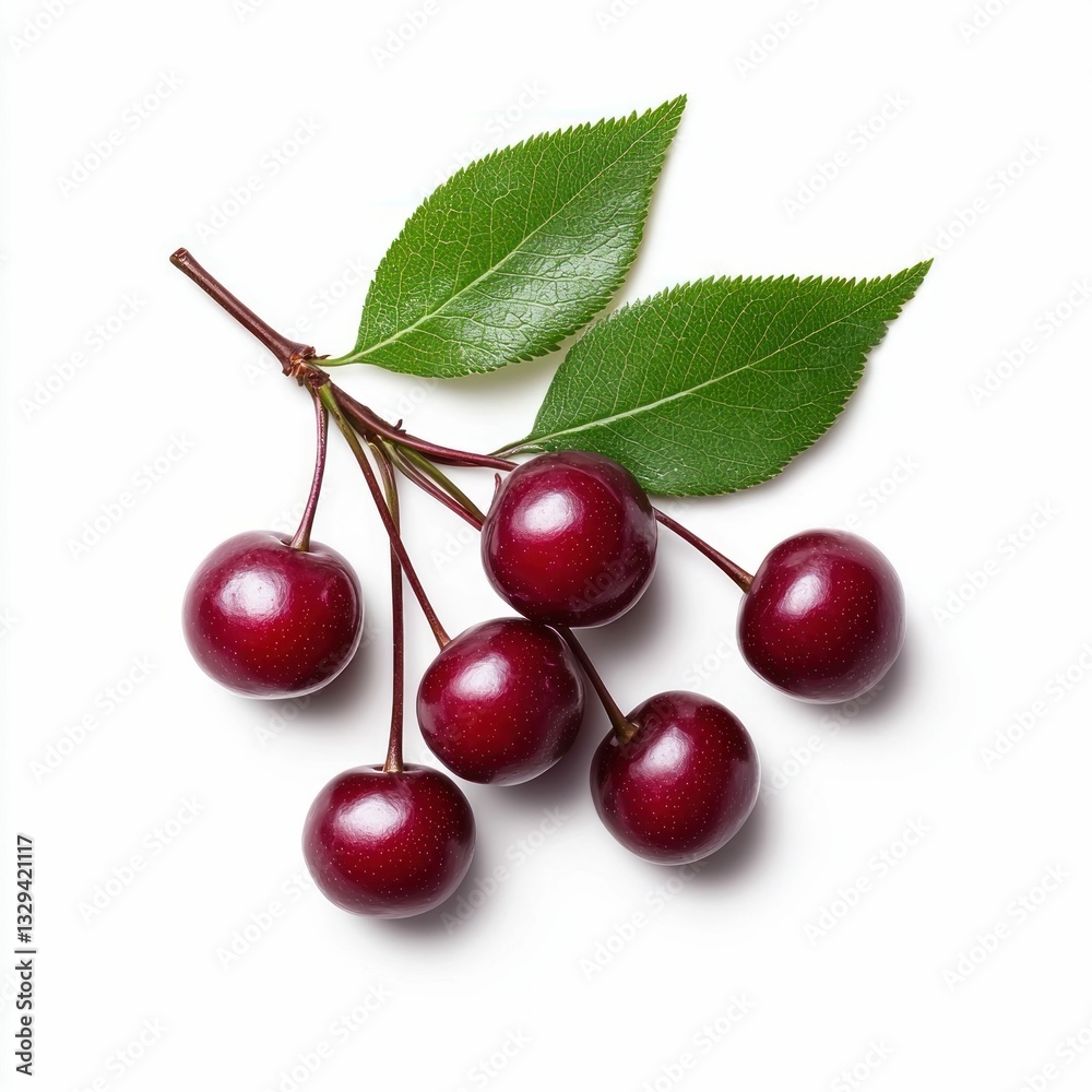Ripe Cherries on Branch