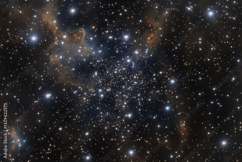 Fototapeta premium Stunning view of a star cluster illuminated in the night sky