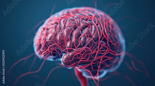 Precise 3D depicting the obstruction or blockage of blood flow in the brain s vascular system