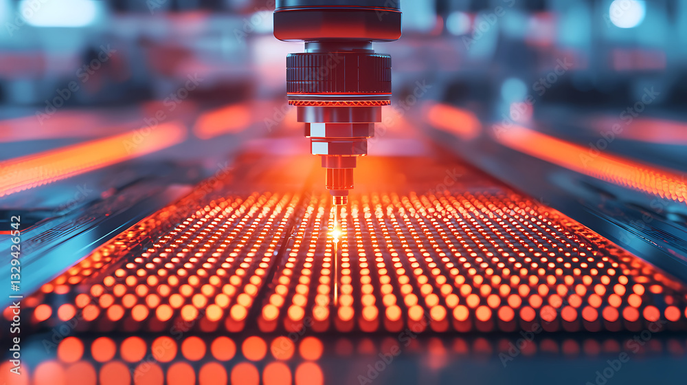 A close-up image of a laser cutting through a surface, showcasing intricate patterns and glowing red lights, emphasizing advanced technology in manufacturing. A close-up image of a laser cutting through a surface, showcasing intricate patterns and glowing red lights, emphasizing advanced technology in manufacturing.