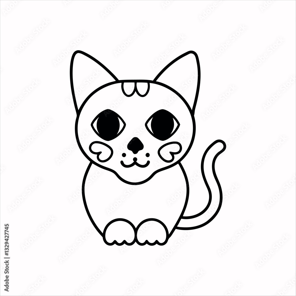 Cute cartoon illustration of a cat and mouse having fun Cute cartoon illustration of a cat and mouse having fun