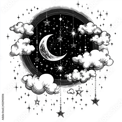 illustration in coloring style. astrology, tarot, zodiac, AI generated