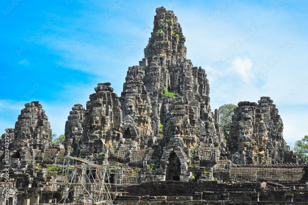 Obraz premium Various views of the Ancient temples in Siem Reap