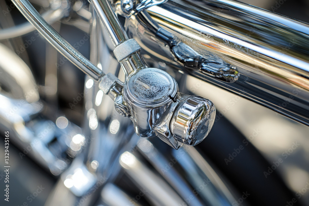 Obraz premium Freshly cleaned and polished bicycle with gleaming metal parts
