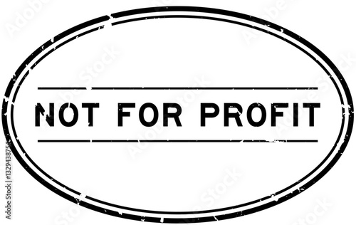 Grunge black not for profit word oval rubber seal stamp on white background