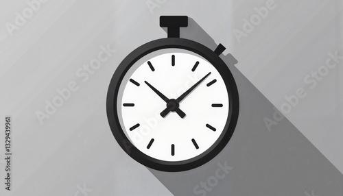 Simplistic world clock icon illustration on gradient background, design clarity