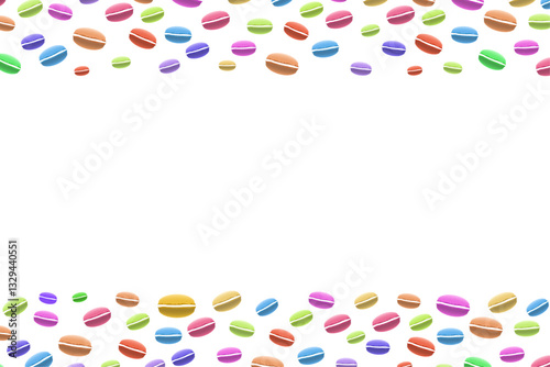 Falling Macaroon Border Frame Background