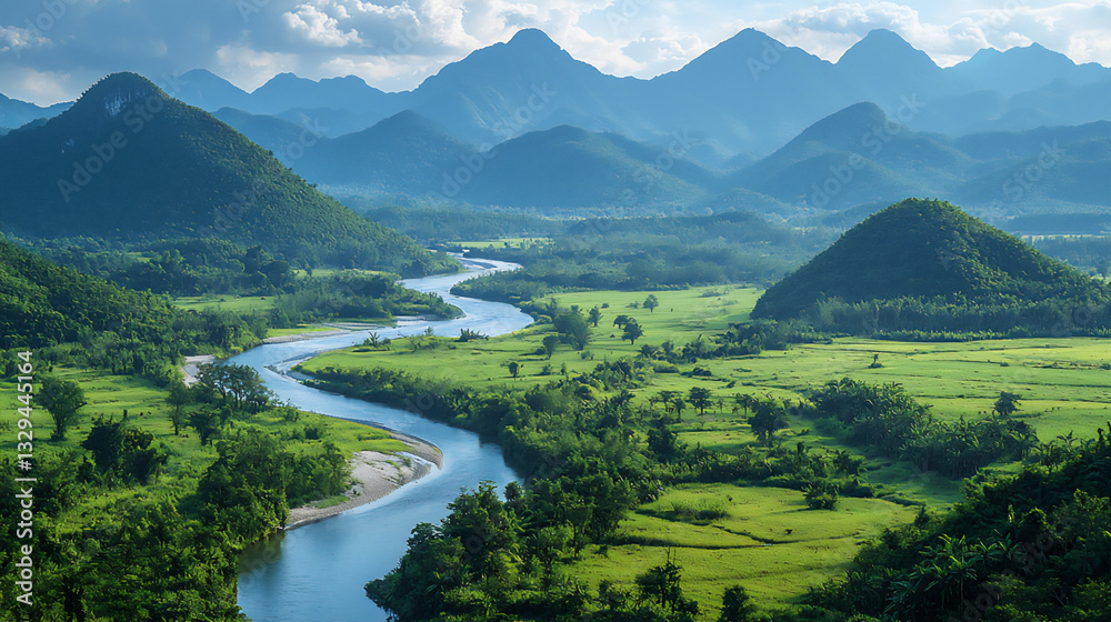 Fototapeta premium mountain river wallpaper,