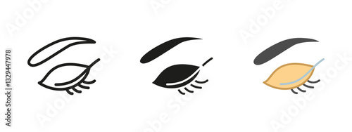 Eye icon. Stylized eye with eyebrow and eyelashes vector illustration. Beauty and makeup symbol representing cosmetic enhancement, fashion and glamour concepts.