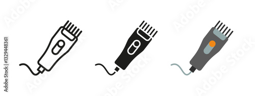 Hair clipper icon. Electric grooming tool vector illustration. Barber and haircut symbol representing professional styling, trimming and self-care essentials.