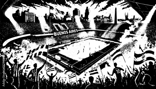 Game Day in Buenos Aires: The Ultimate Experience - in black and white