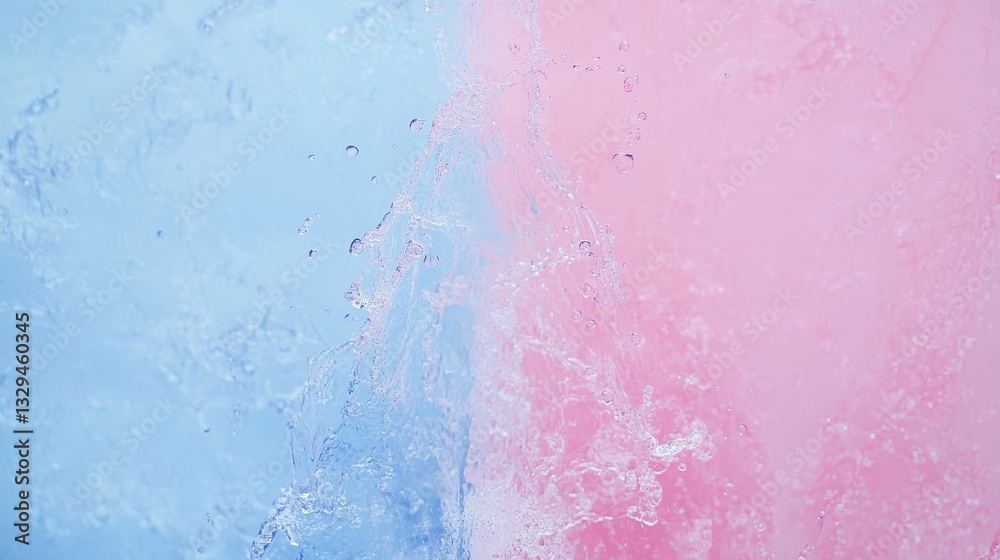 Fototapeta premium Abstract Water Splash: Dual-toned Pink and Blue Liquid Dynamic