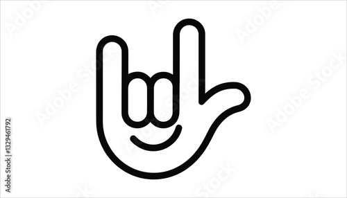 Hand Gesture 'I Love You' Sign Language Vector. photo