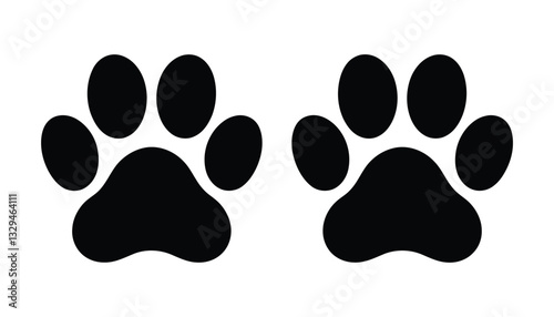 Black Paw Print Icon Vector