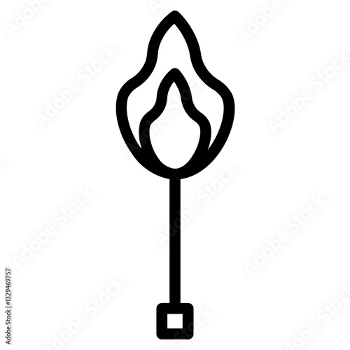 Flame Lighter Fire Line Icon