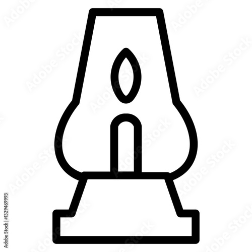 Lantern Lamp Fire Line Icon