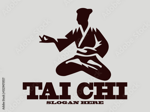 tai chi Dynamic martial arts figure silhouette in action pose. Sport graphic design. tai chi Chinese martial arts, tai chi is an interesting martial art. suitable for martial arts vector logo