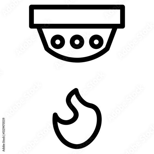 Smoke Detector Fire Line Icon