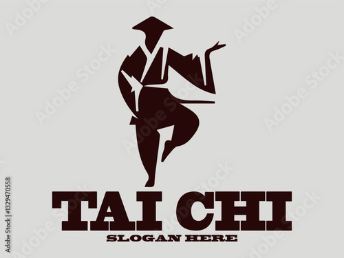 tai chi Dynamic martial arts figure silhouette in action pose. Sport graphic design. tai chi Chinese martial arts, tai chi is an interesting martial art. suitable for martial arts vector logo