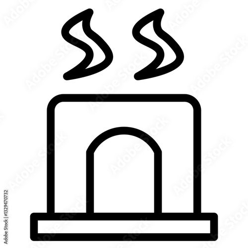 Bonfire Fire Flame Line Icon